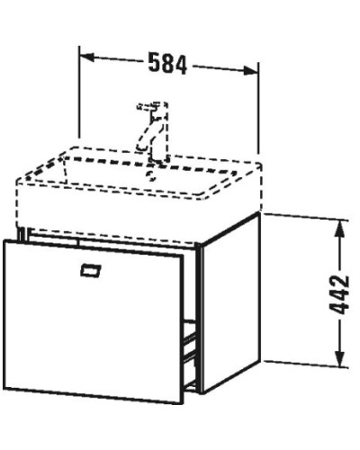 Тумба базальт матовый 58,4 см Duravit Brioso  BR405301043