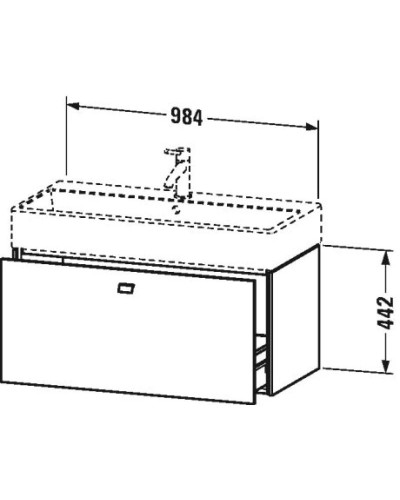 Тумба базальт матовый 98,4 см Duravit Brioso BR405601043