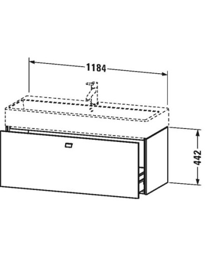 Тумба тауп матовый 118,4 см Duravit Brioso BR405701091