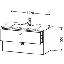 Тумба бетонно-серый матовый 102 см Duravit Brioso BR410301007