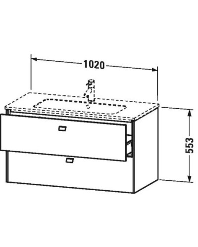 Тумба базальт матовый 102 см Duravit Brioso BR410301043