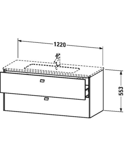 Тумба белый глянец 122 см Duravit Brioso BR410401022
