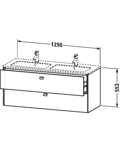 Тумба белый матовый 129 см Duravit Brioso BR410501018