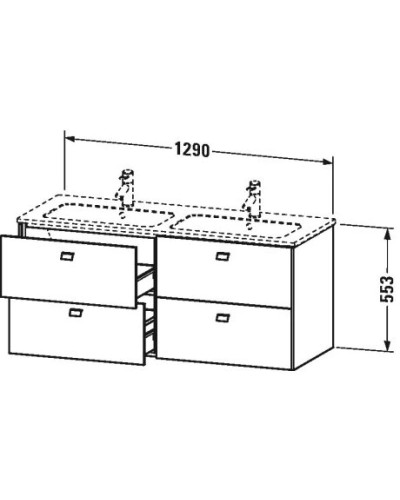 Тумба белый глянец 129 см Duravit Brioso BR410601022