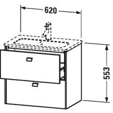 Тумба черный дуб 62 см Duravit Brioso BR411001016
