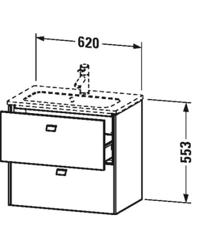 Тумба белый матовый 62 см Duravit Brioso BR411001018