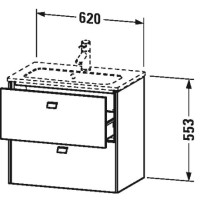 Тумба базальт матовый 62 см Duravit Brioso BR411001043