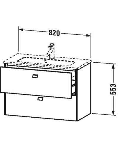 Тумба темный орех 82 см Duravit Brioso BR411101021