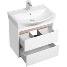 Тумба белый глянец/дуб эндгрейн 61,6 см Акватон Нортон 1A248801NT010