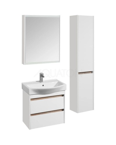 Тумба белый глянец/дуб эндгрейн 61,6 см Акватон Нортон 1A248801NT010