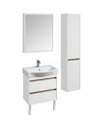 Тумба белый глянец/дуб эндгрейн 61,6 см Акватон Нортон 1A248801NT010