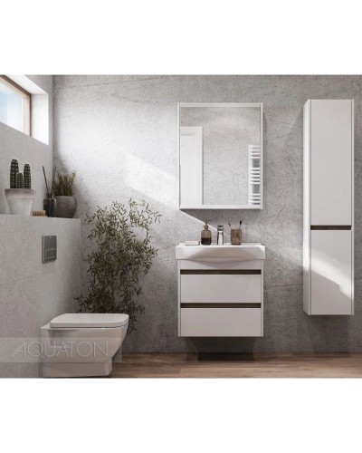 Тумба белый глянец/дуб эндгрейн 61,6 см Акватон Нортон 1A248801NT010