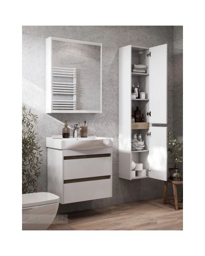 Тумба белый глянец/дуб эндгрейн 61,6 см Акватон Нортон 1A248801NT010