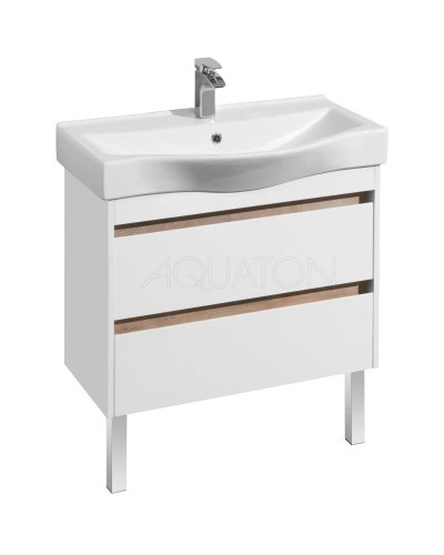 Тумба белый глянец/дуб эндгрейн 76 см Акватон Нортон 1A248901NT010