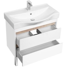 Тумба белый глянец/дуб эндгрейн 76 см Акватон Нортон 1A248901NT010