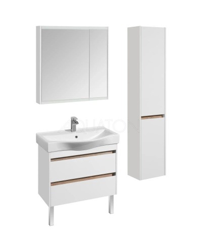 Тумба белый глянец/дуб эндгрейн 76 см Акватон Нортон 1A248901NT010