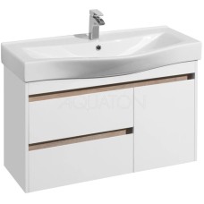 Тумба белый глянец/дуб эндгрейн 96,6 см Акватон Нортон 1A249001NT010