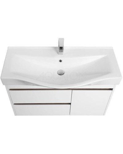 Тумба белый глянец/дуб эндгрейн 96,6 см Акватон Нортон 1A249001NT010