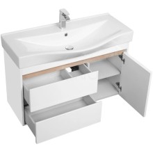 Тумба белый глянец/дуб эндгрейн 96,6 см Акватон Нортон 1A249001NT010