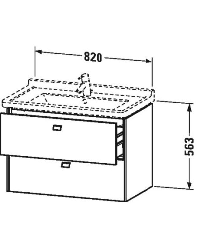 Тумба серый дуб 82 см Duravit Brioso BR414201035