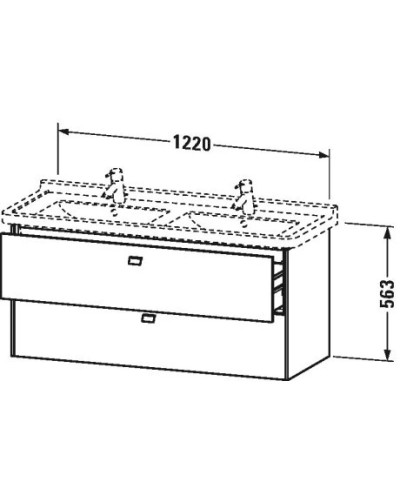 Тумба белый матовый 122 см Duravit Brioso BR414401818