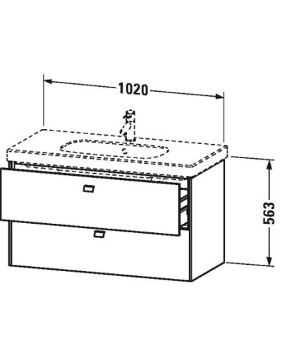 Тумба базальт матовый 102 см Duravit Brioso BR414704343