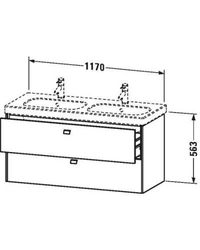 Тумба белый матовый 117 см Duravit Brioso BR414801818