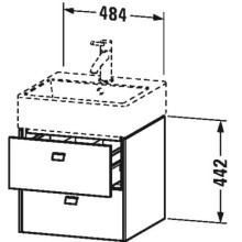 Тумба бетонно-серый матовый 48,4 см Duravit Brioso BR415200707