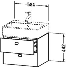 Тумба бетонно-серый матовый 58,4 см Duravit Brioso BR415300707