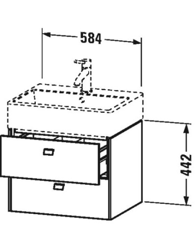 Тумба дуб 58,4 см Duravit Brioso BR415301030