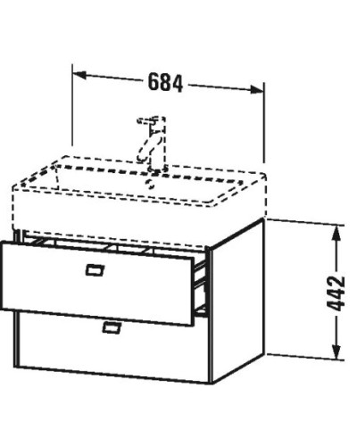 Тумба бетонно-серый матовый 68,4 см Duravit Brioso BR415401007
