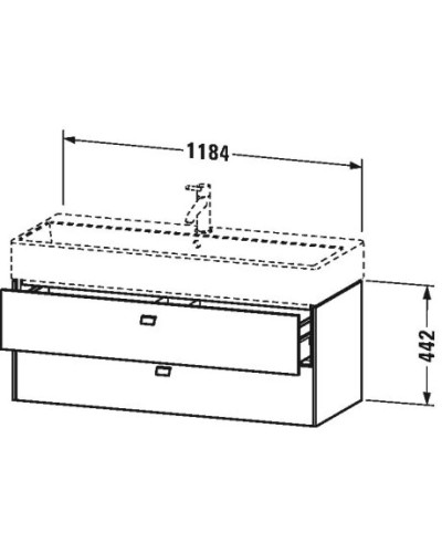 Тумба белый глянец 118,4 см Duravit Brioso BR415702222