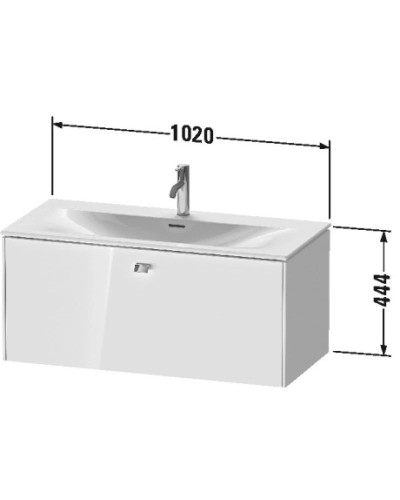 Тумба бетонно-серый матовый 102 см Duravit Brioso BR421300707