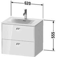 Тумба бетонно-серый матовый 62 см Duravit Brioso BR431000707