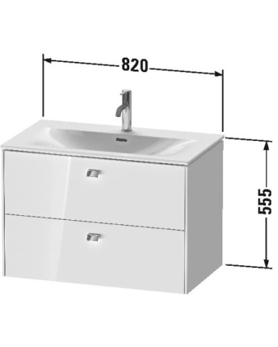 Тумба бетонно-серый матовый 82 см Duravit Brioso BR431201007