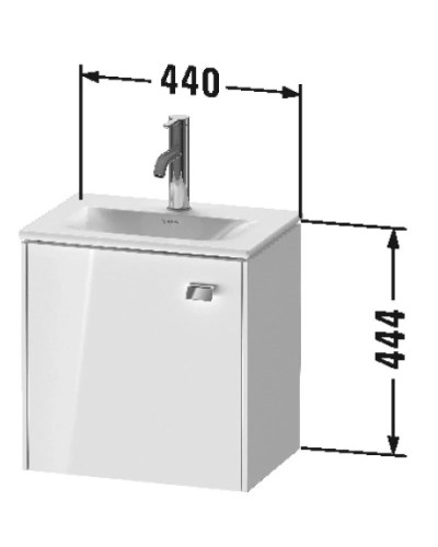 Тумба графит матовый 44 см Duravit Brioso BR4208L4949