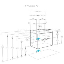 Тумба бежевый/дуб веллингтон 68,2 см Акватон Оливия 1A254301OLVG0