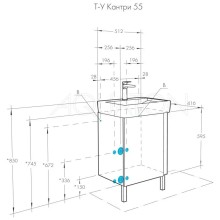 Тумба дуб верона/белый глянец 51,2 см Акватон Кантри 1A257601AHB20