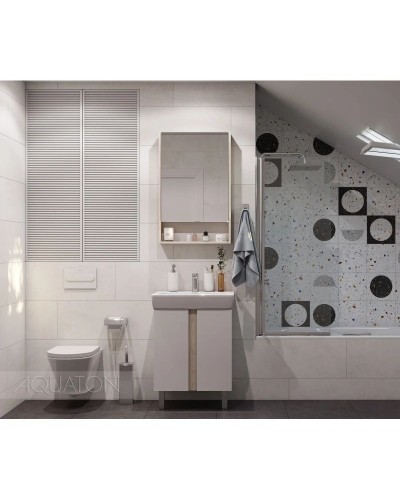 Тумба дуб верона/белый глянец 56,7 см Акватон Кантри 1A257401AHB20