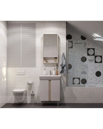 Тумба дуб верона/белый глянец 56,7 см Акватон Кантри 1A257401AHB20