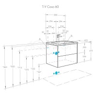 Тумба графит софт/дуб веллингтон 58,8 см Акватон Сохо 1A258001AJA00