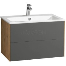 Тумба графит софт/дуб веллингтон 73,4 см Акватон Сохо 1A258101AJA00
