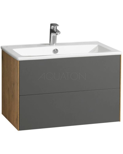 Тумба графит софт/дуб веллингтон 73,4 см Акватон Сохо 1A258101AJA00