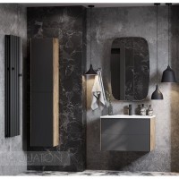 Тумба графит софт/дуб веллингтон 73,4 см Акватон Сохо 1A258101AJA00