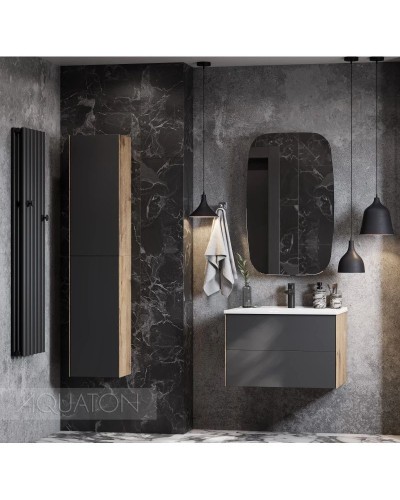 Тумба графит софт/дуб веллингтон 73,4 см Акватон Сохо 1A258101AJA00