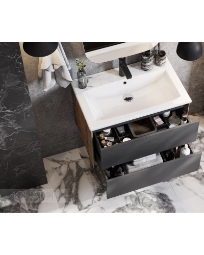 Тумба графит софт/дуб веллингтон 73,4 см Акватон Сохо 1A258101AJA00