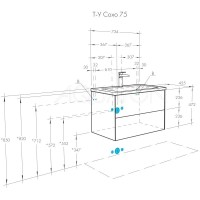 Тумба графит софт/дуб веллингтон 73,4 см Акватон Сохо 1A258101AJA00