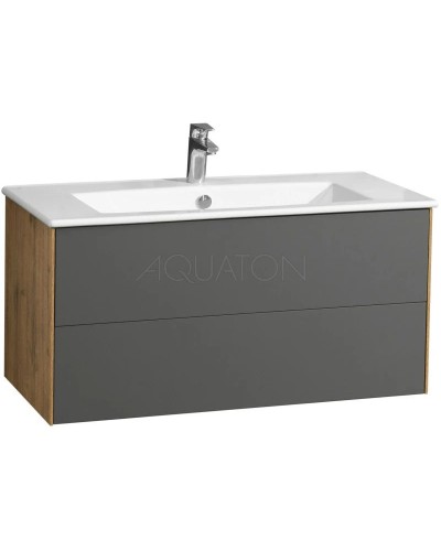 Тумба графит софт/дуб веллингтон 98 см Акватон Сохо 1A258201AJA00