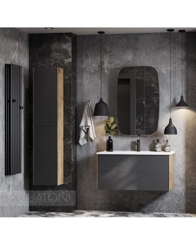 Тумба графит софт/дуб веллингтон 98 см Акватон Сохо 1A258201AJA00