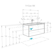 Тумба графит софт/дуб веллингтон 98 см Акватон Сохо 1A258201AJA00